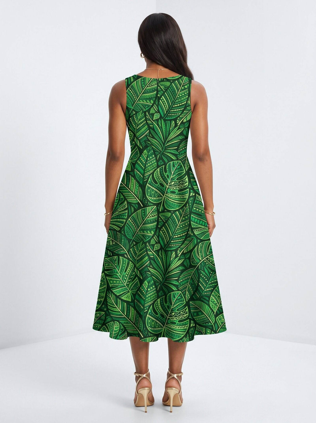 'Asili' Emerald Cotton Corset Dress