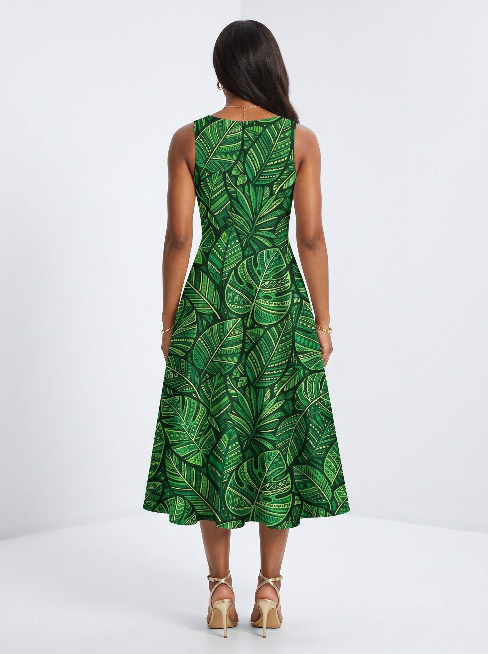 'Asili' Emerald Cotton Corset Dress