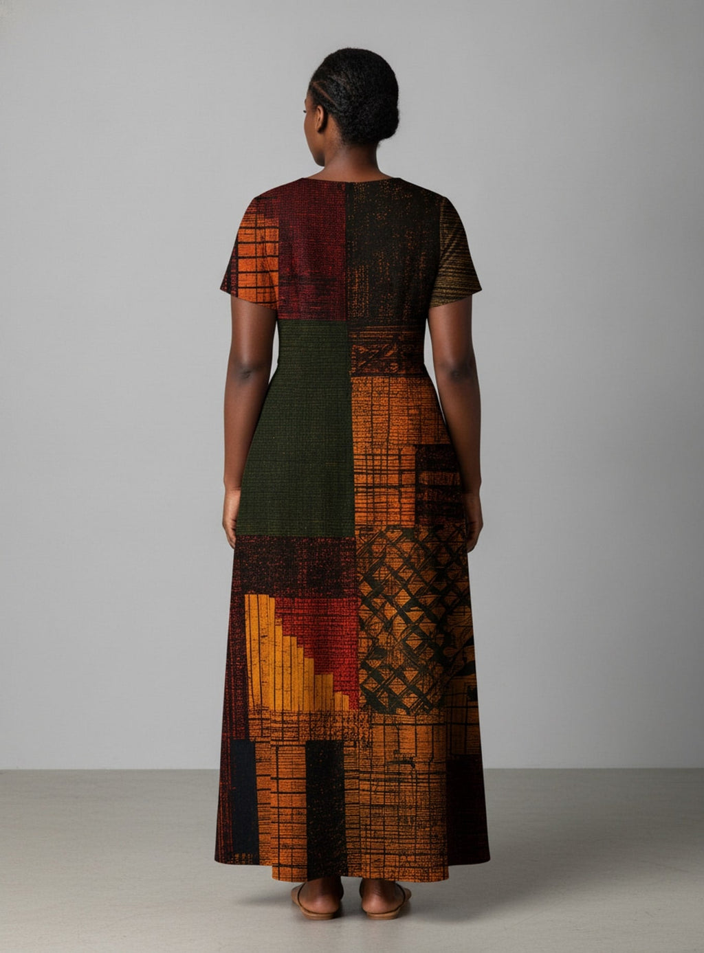 'Inuka' Short Sleeve Maxi Dress