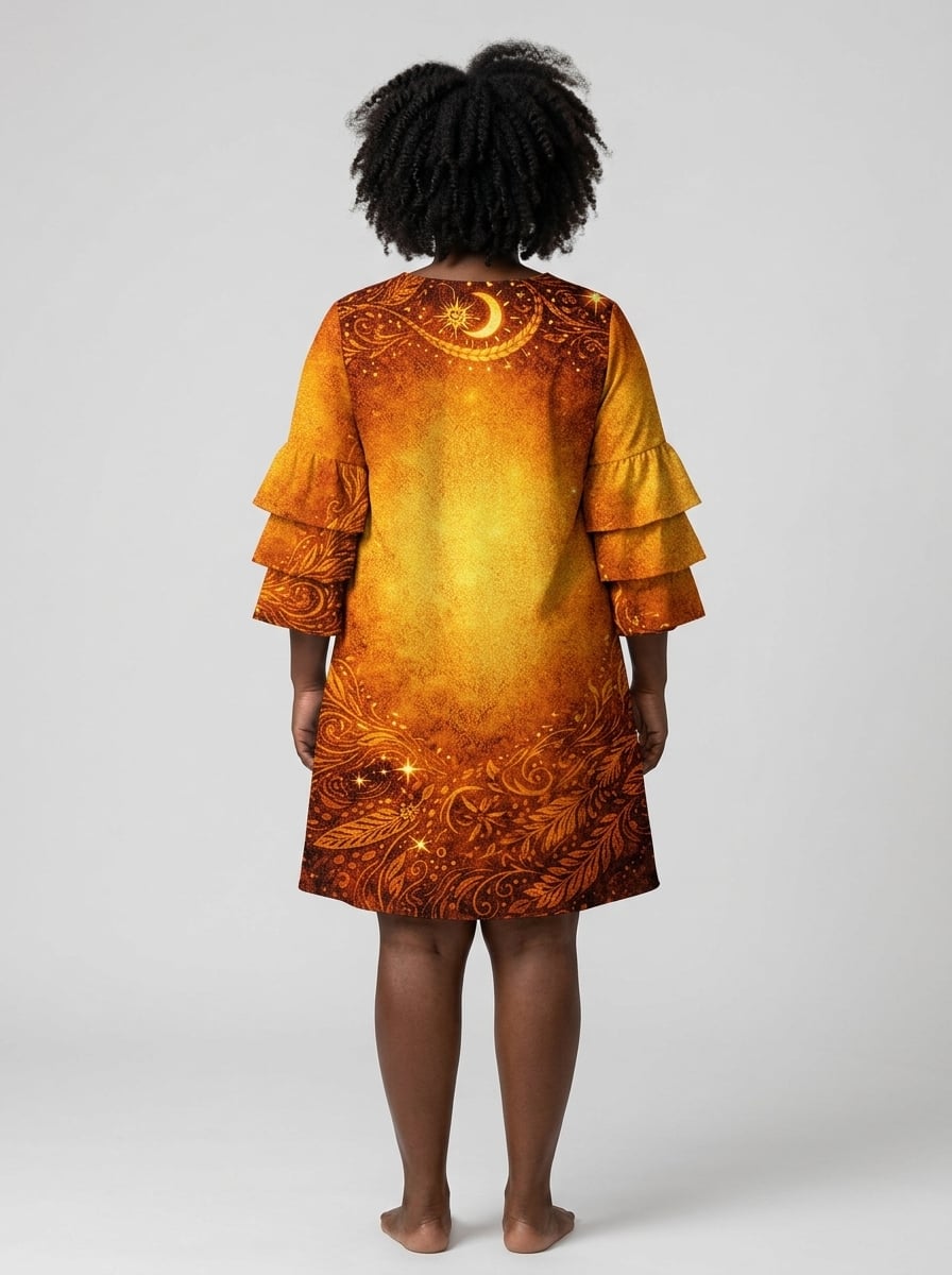 'Amara' Stacked Ruffle Sleeve Dress
