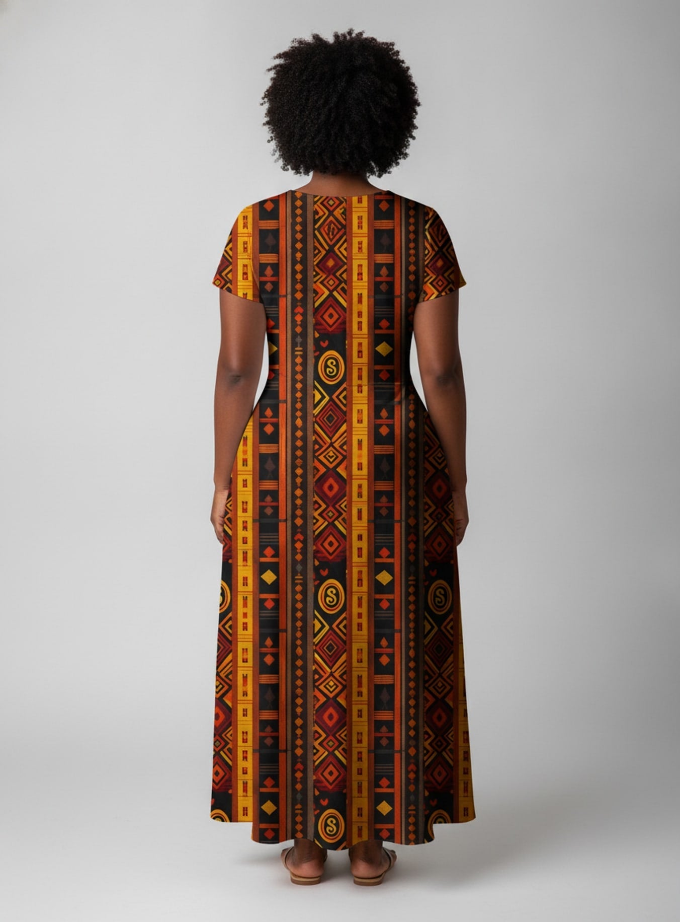 'Melanin Radiance' Short Sleeve Maxi Dress
