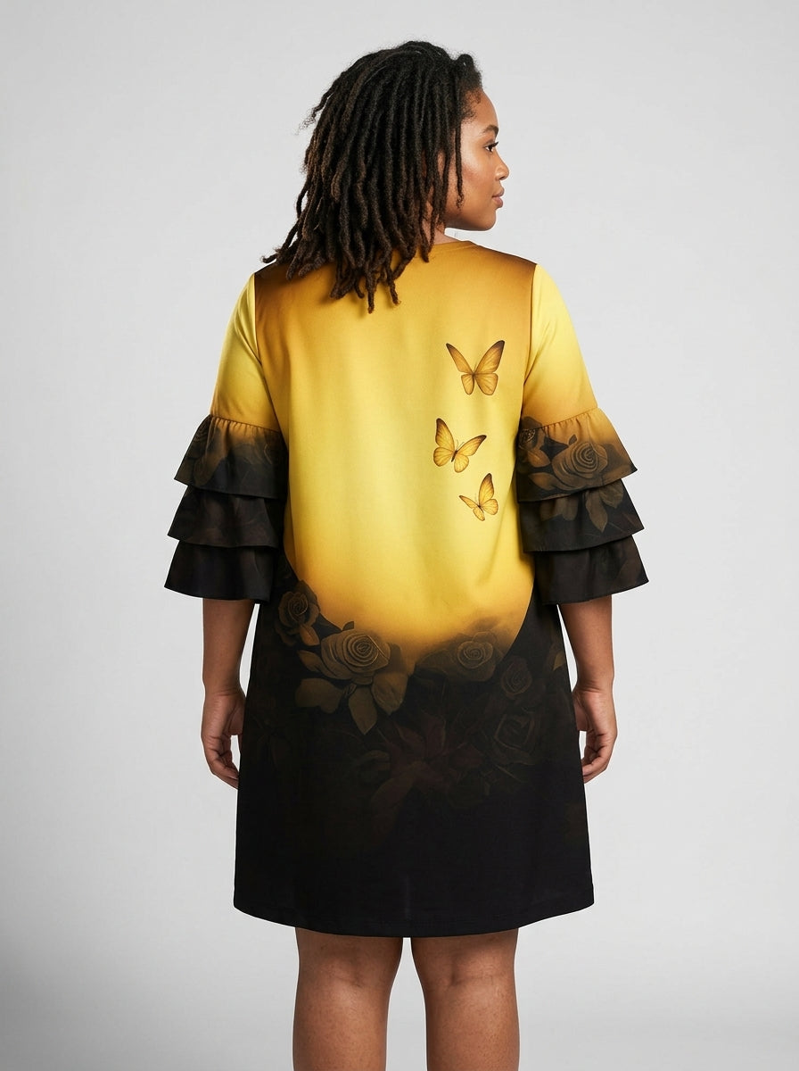 'Iyanu' Stacked Ruffle Sleeve Dress
