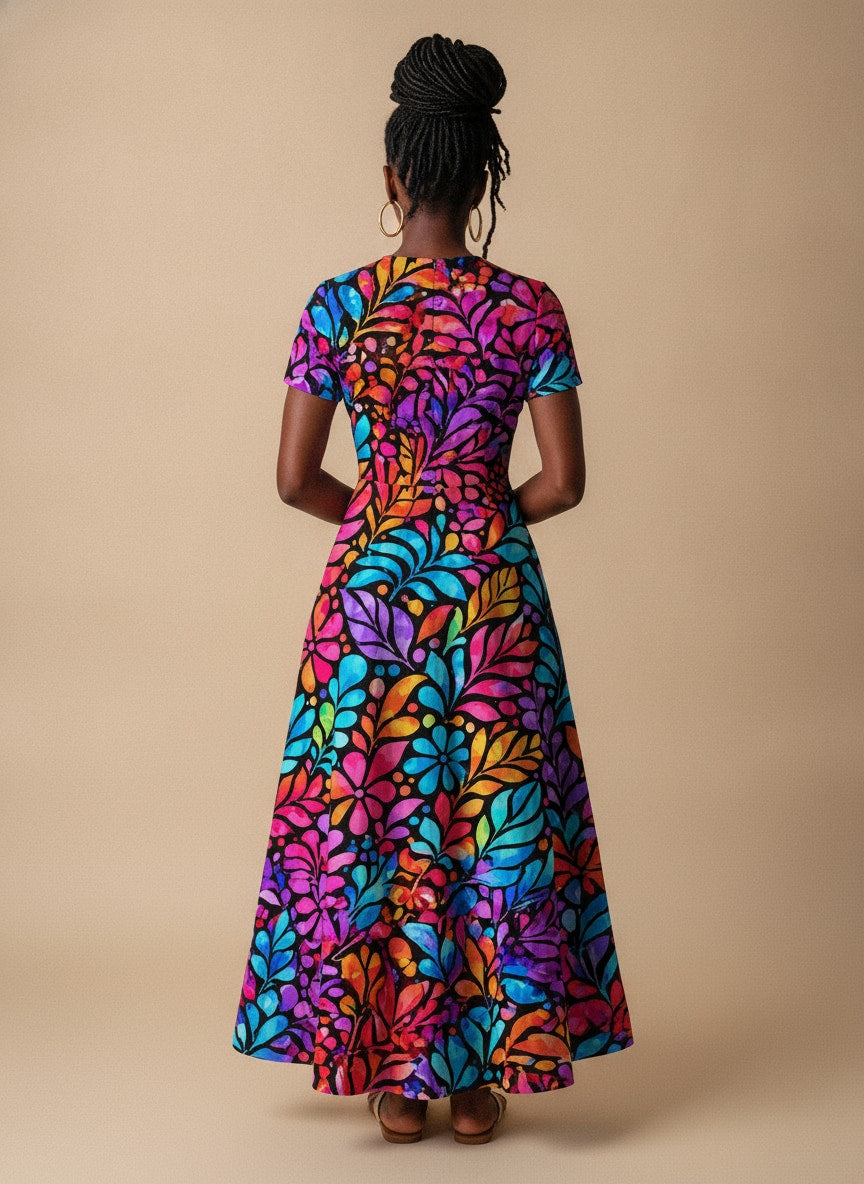 'Rangi' Short Sleeve Maxi Dress