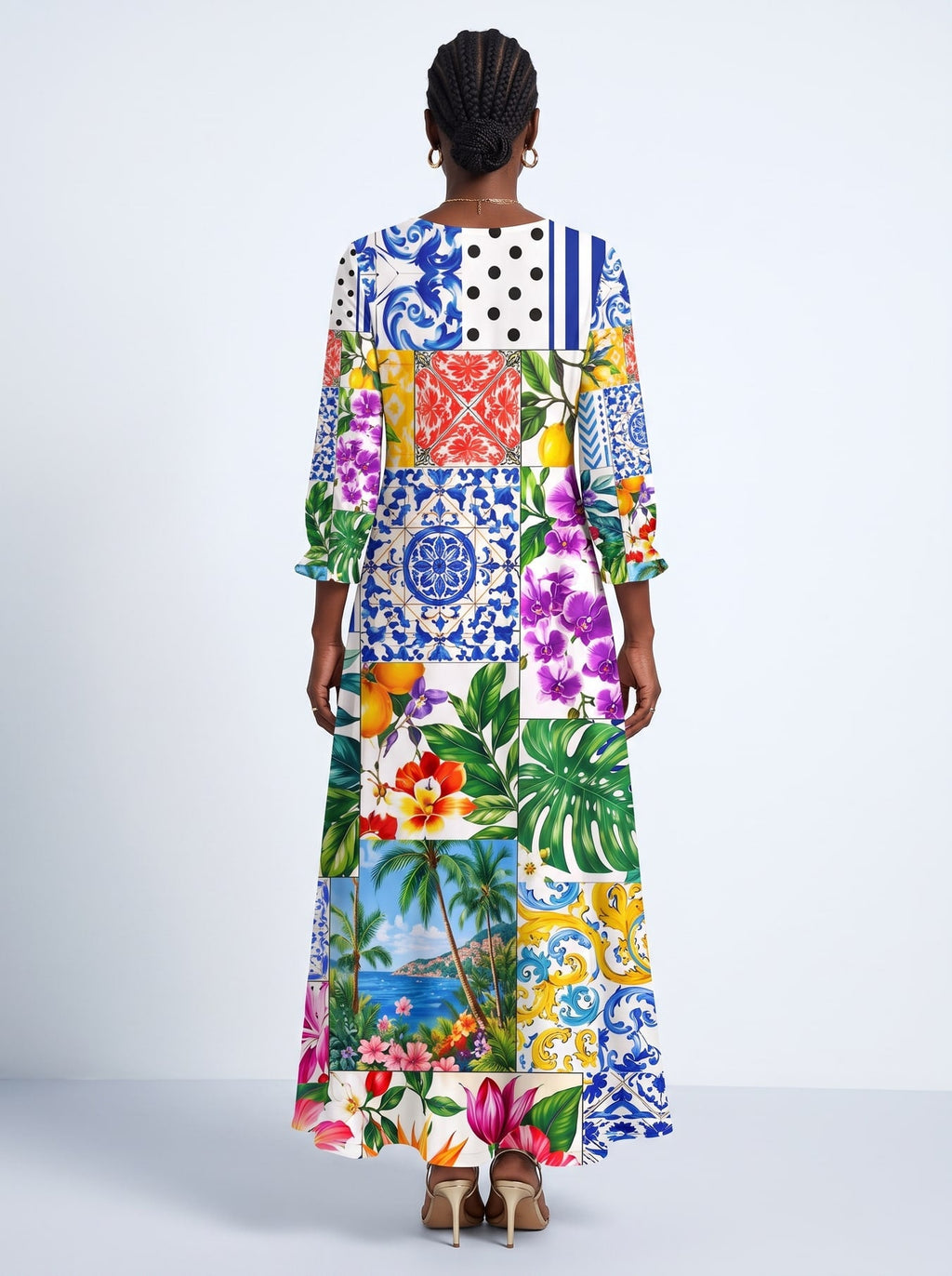'Kisiwa' Long Sleeve Maxi Dress
