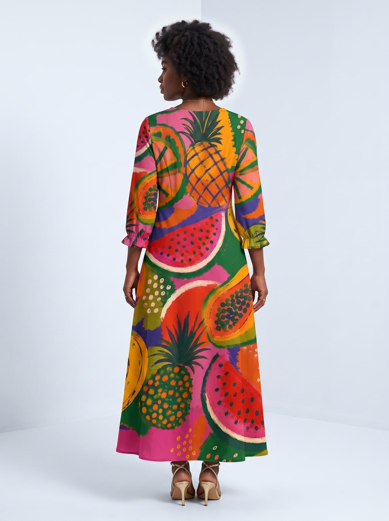 'Matunda' Long Sleeve Maxi Dress