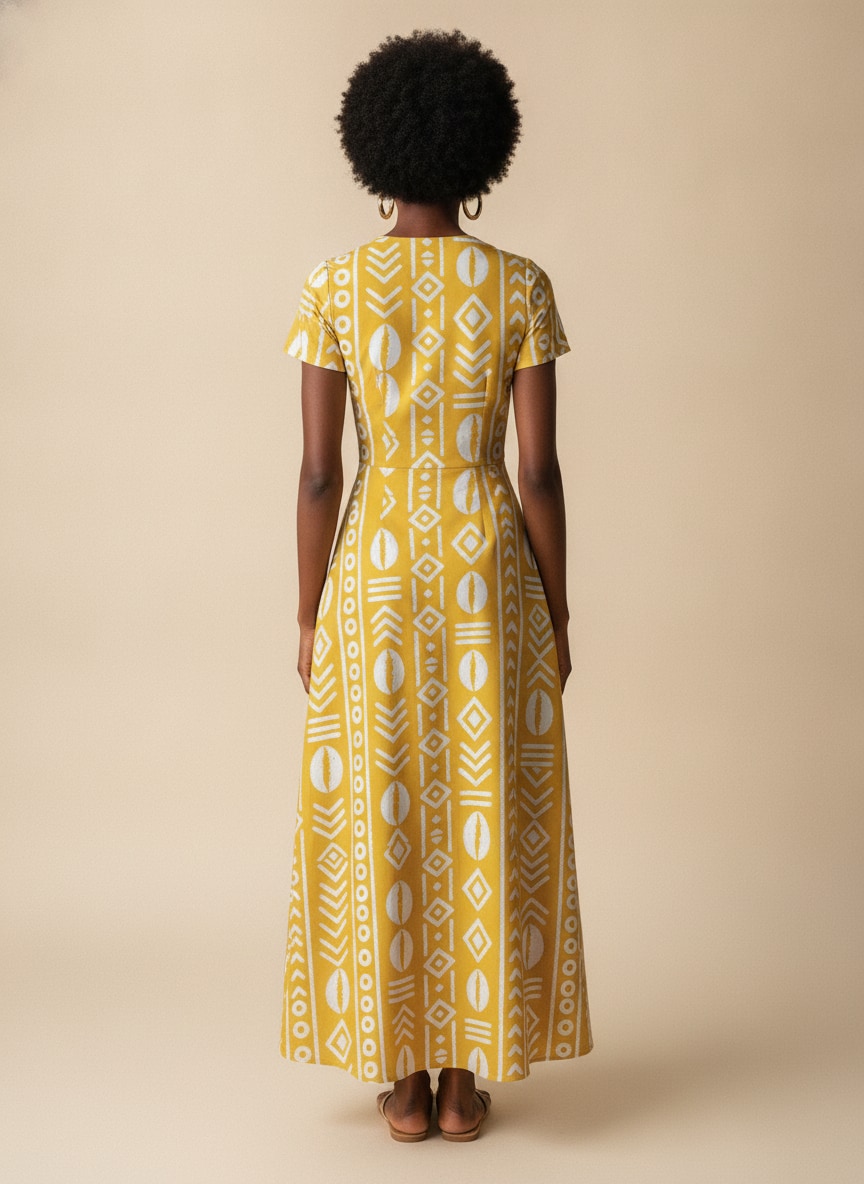 'Oshun Dhahabu' Short Sleeve Maxi Dress