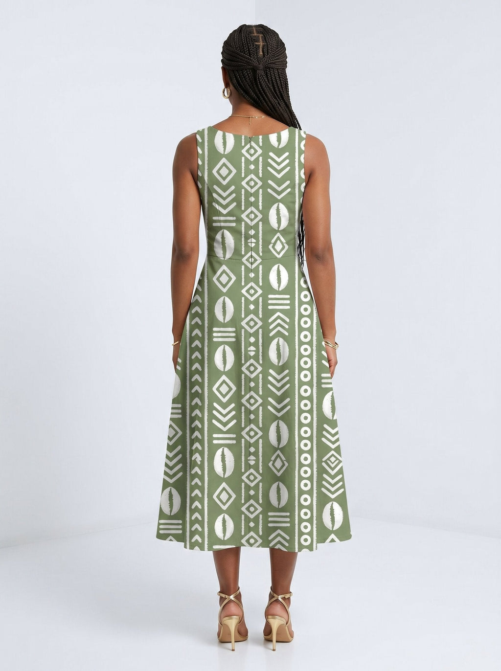 Oshun Verde Cotton Corset Dress