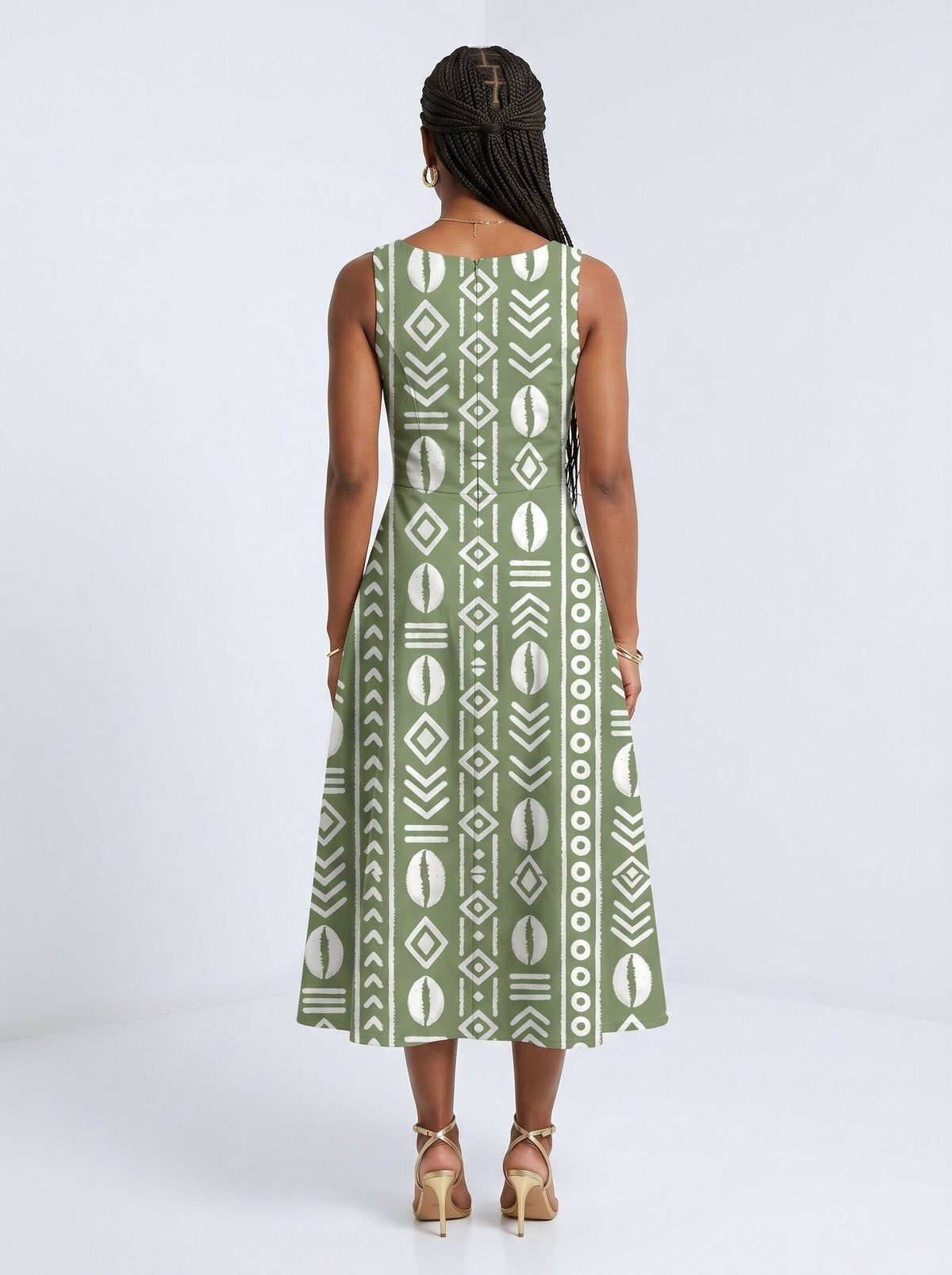 Oshun Verde Cotton Corset Dress