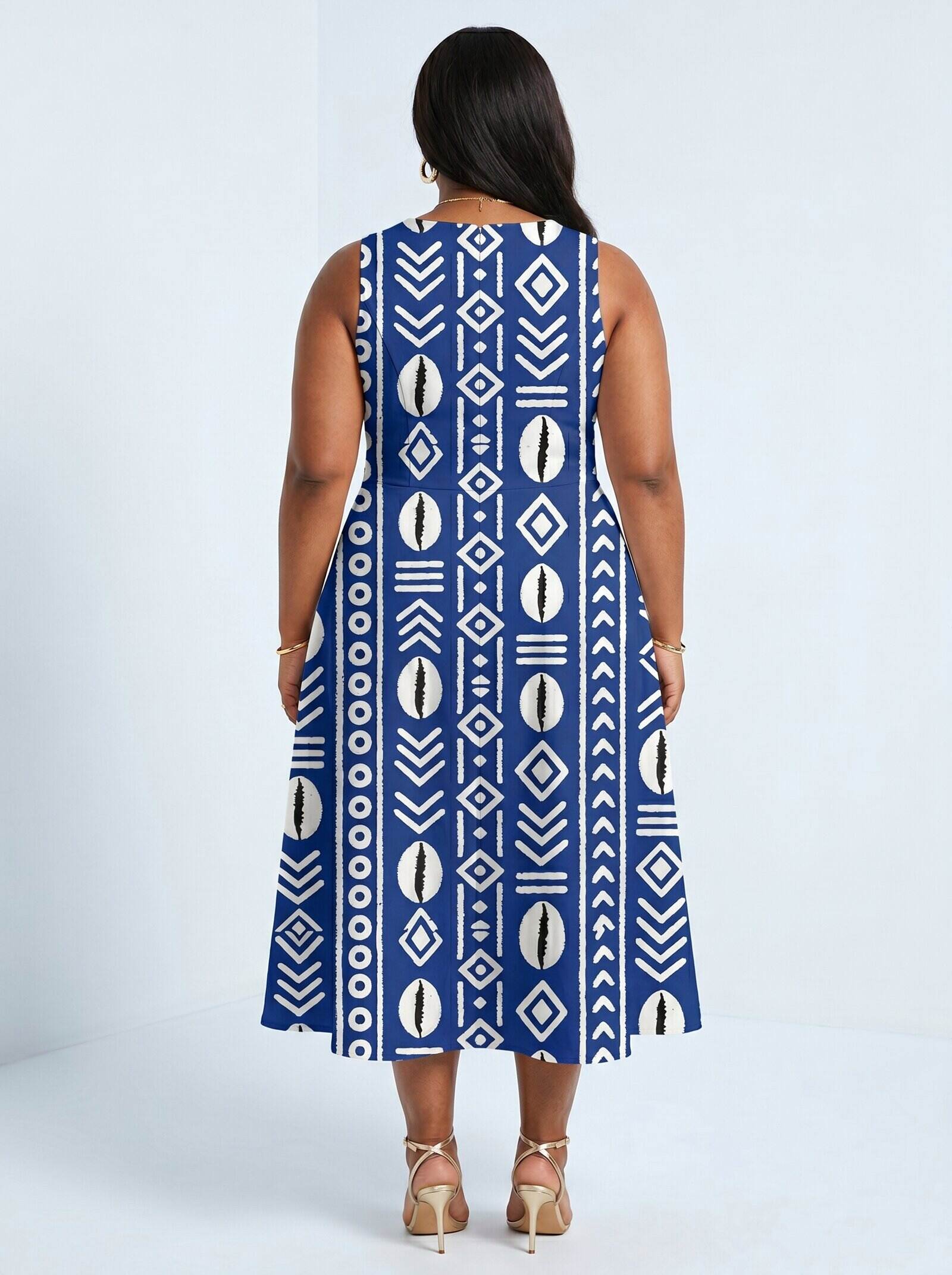 'Oshun' Royal Blue Corset Dress