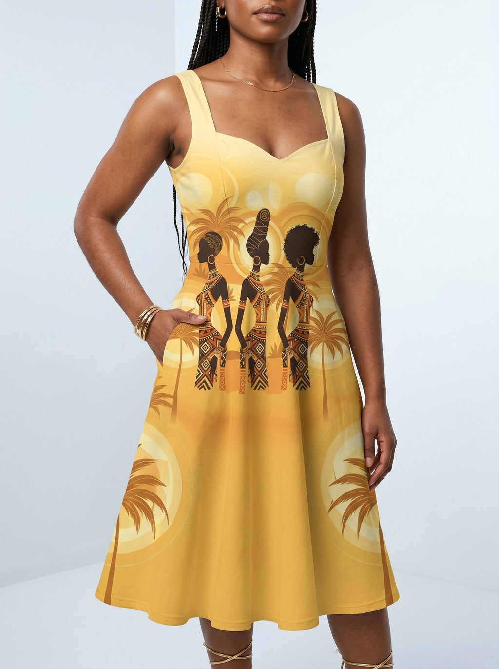 Ancestral Flame Cotton Corset Dress