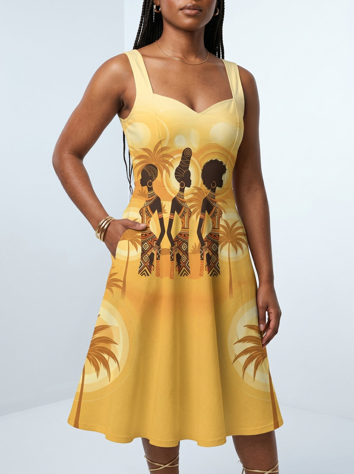 Ancestral Flame Cotton Corset Dress