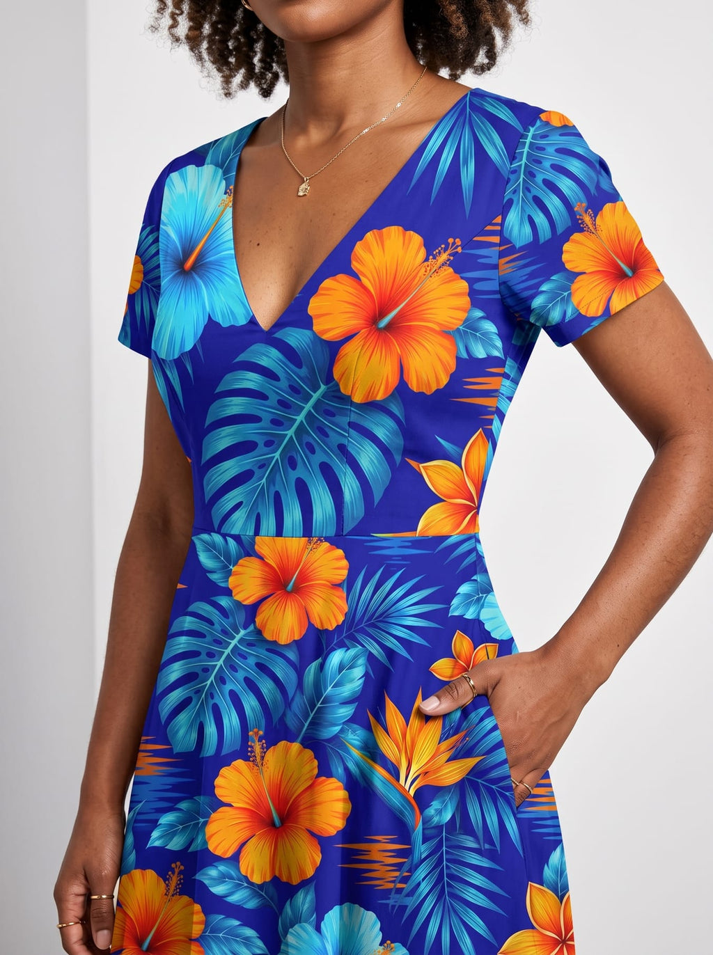 'Maua' Short Sleeve Maxi Dress