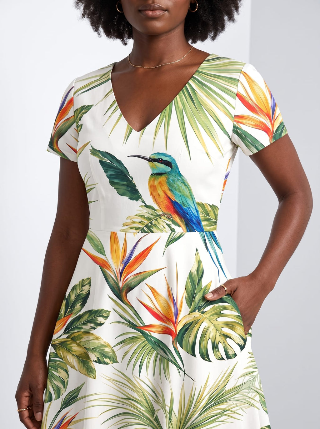 'Ndege' Short Sleeve Maxi Dress
