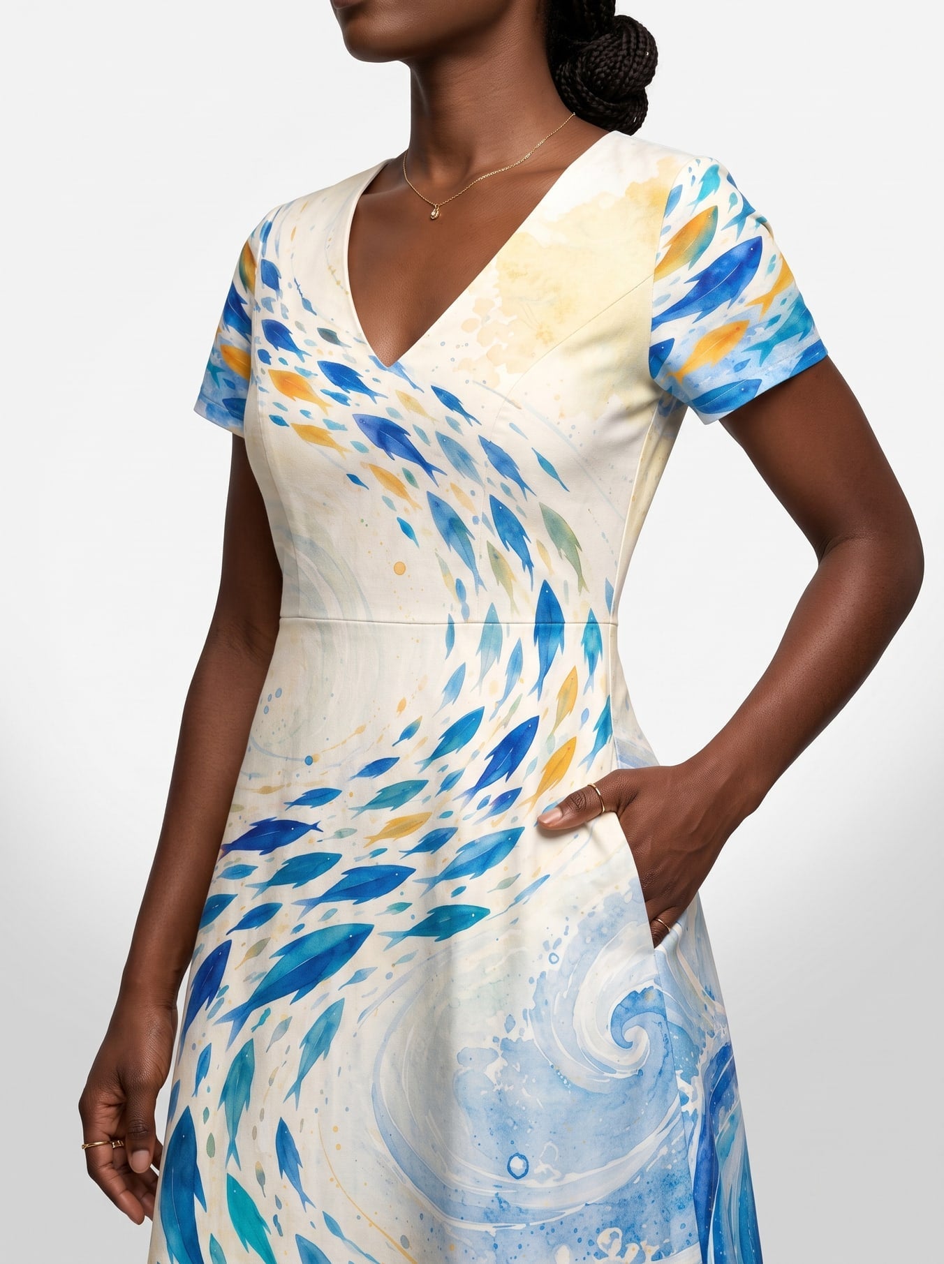 'Samaki' Short Sleeve Maxi Dress