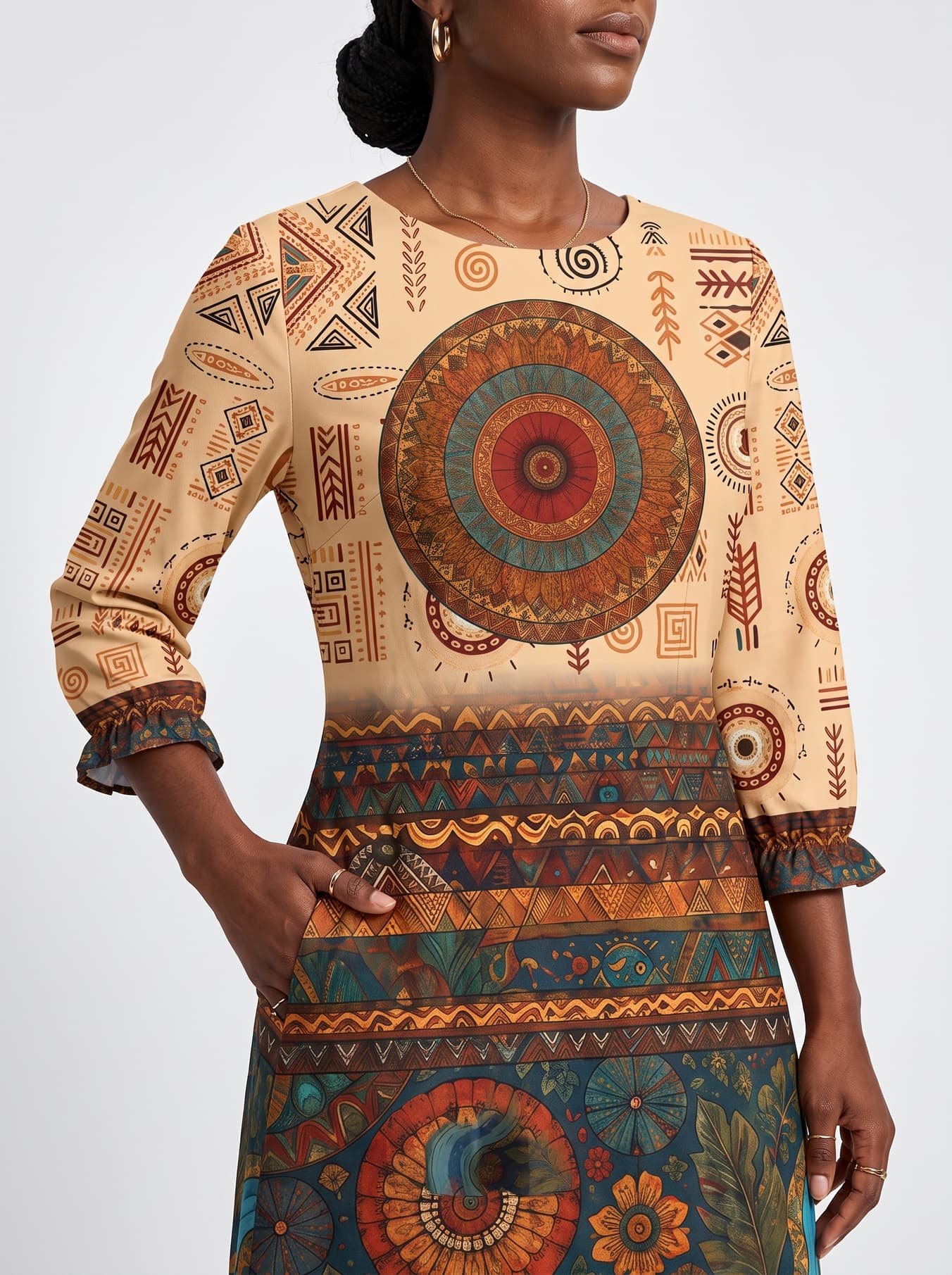 'Mto' Long Sleeve Maxi Dress