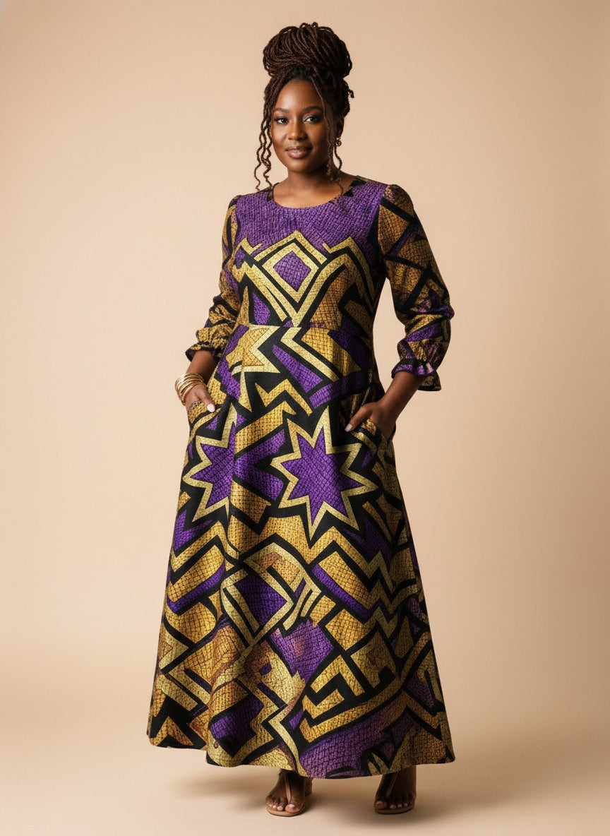Sheba Long Sleeve Maxi Dress