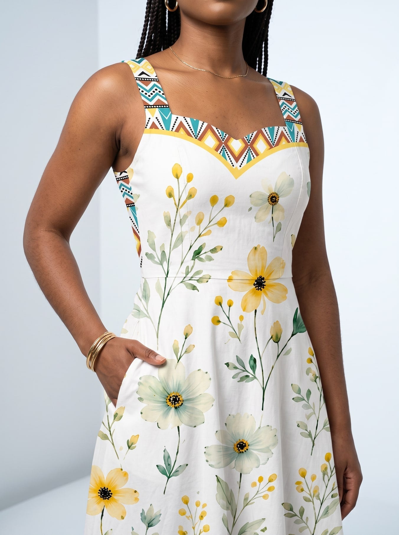 'Alizeti' Cotton Corset Dress