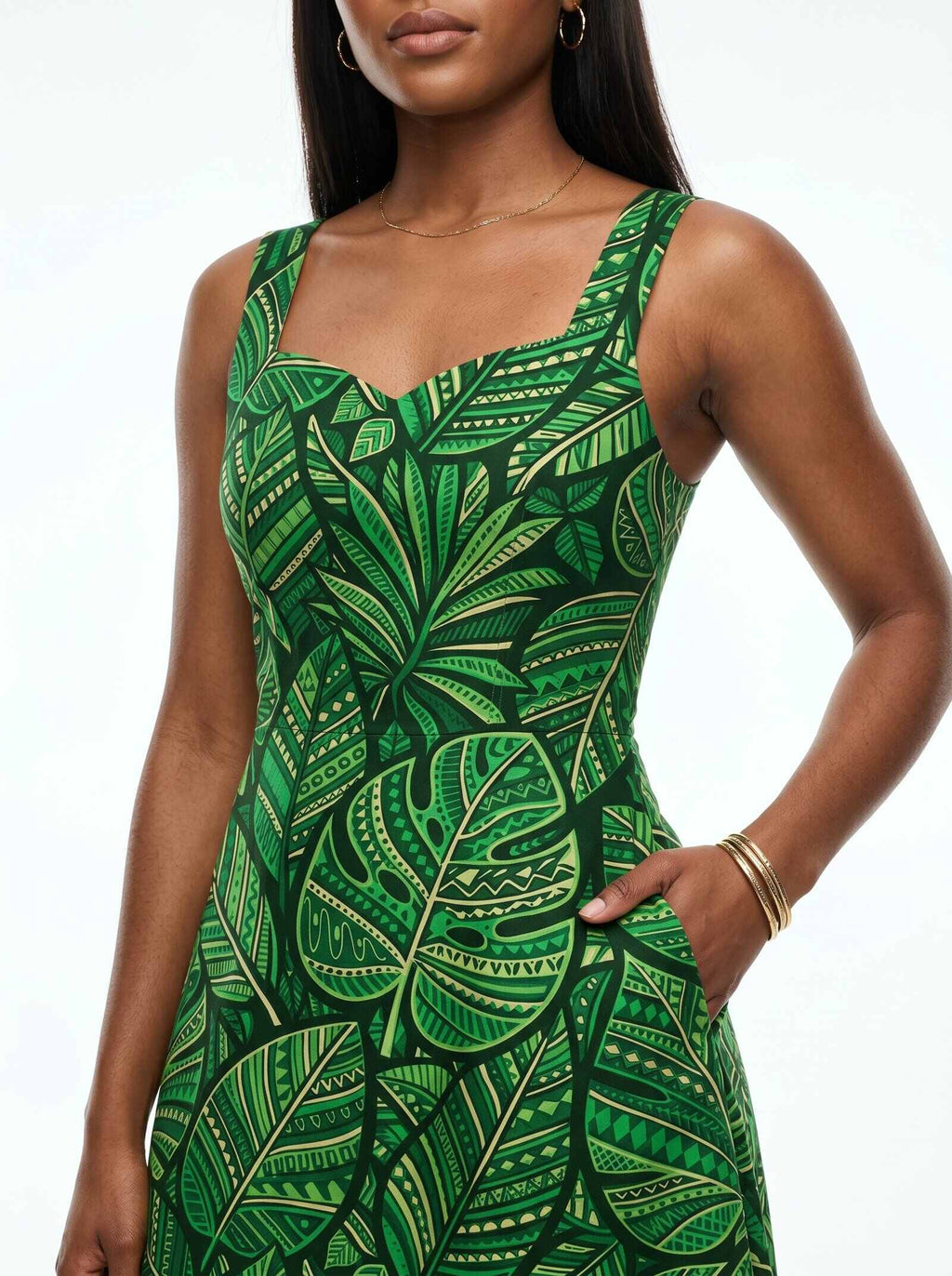 'Asili' Emerald Cotton Corset Dress