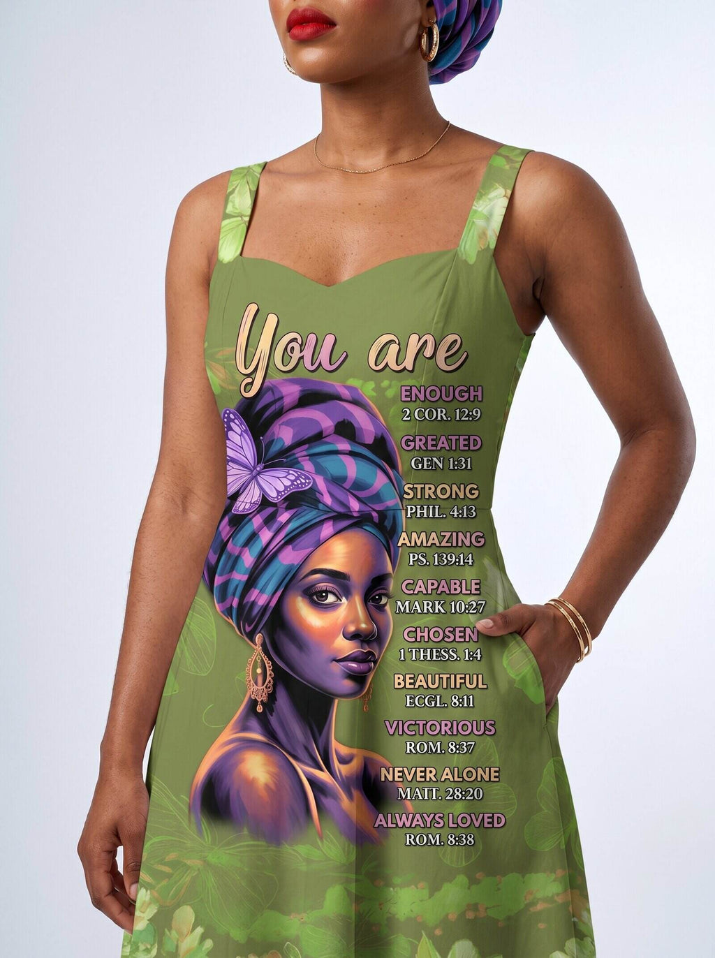 'Green Orchid' Cotton Corset Dress