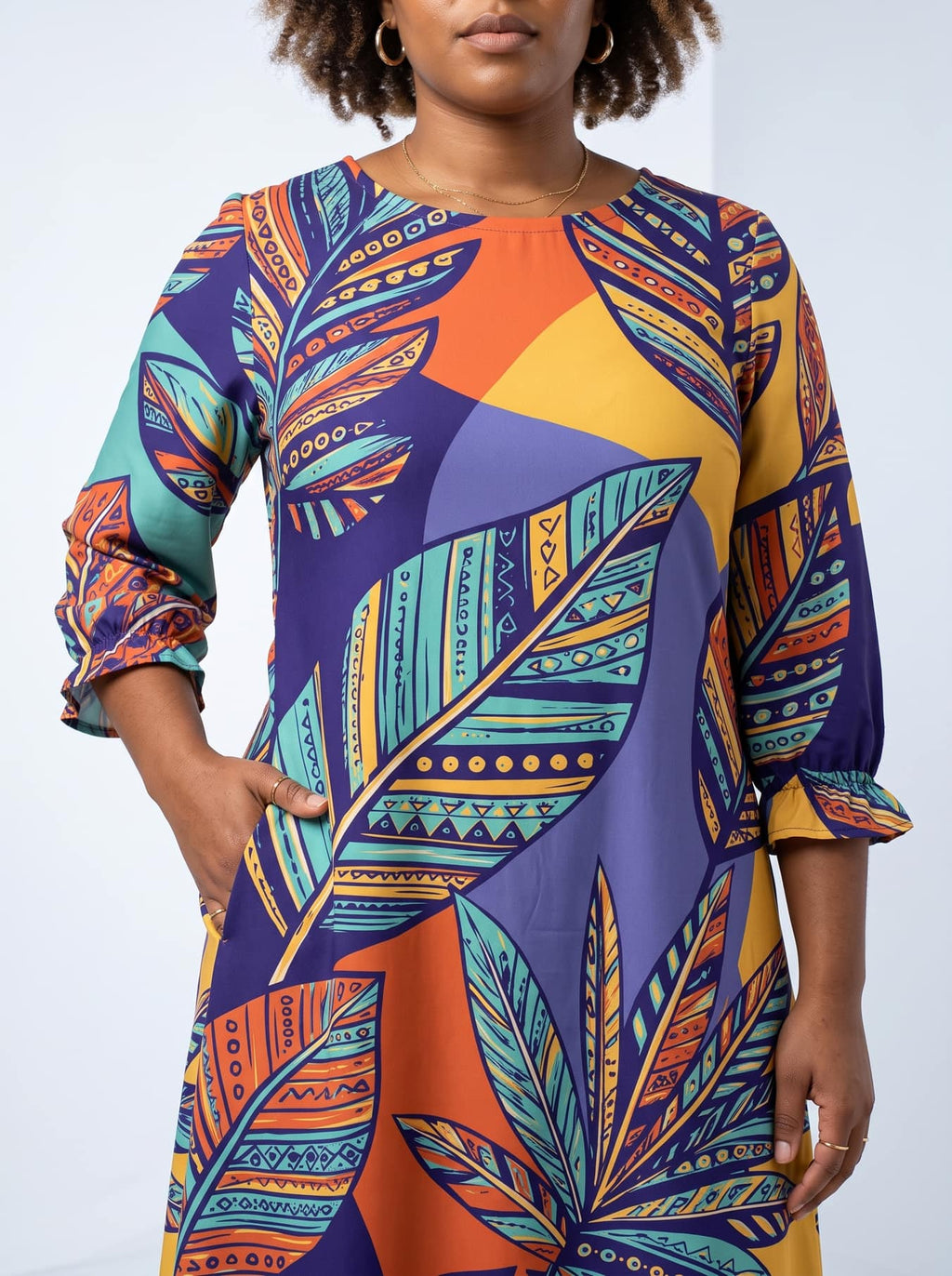 'Majani' Long Sleeve Maxi Dress