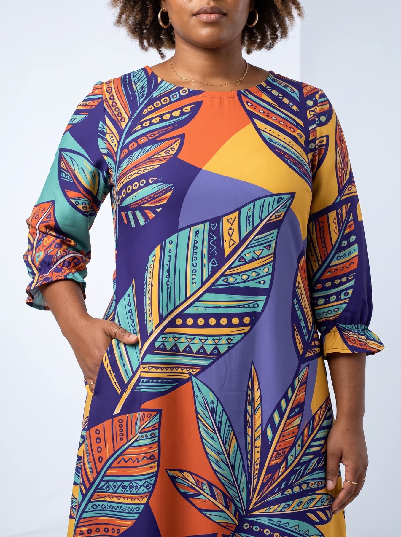 'Majani' Long Sleeve Maxi Dress