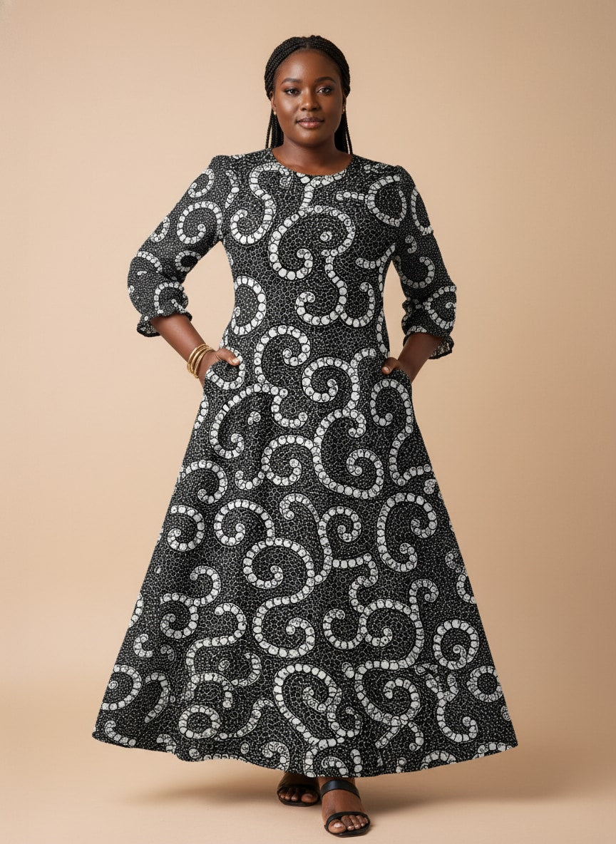 'Duara' Long Sleeve Maxi Dress
