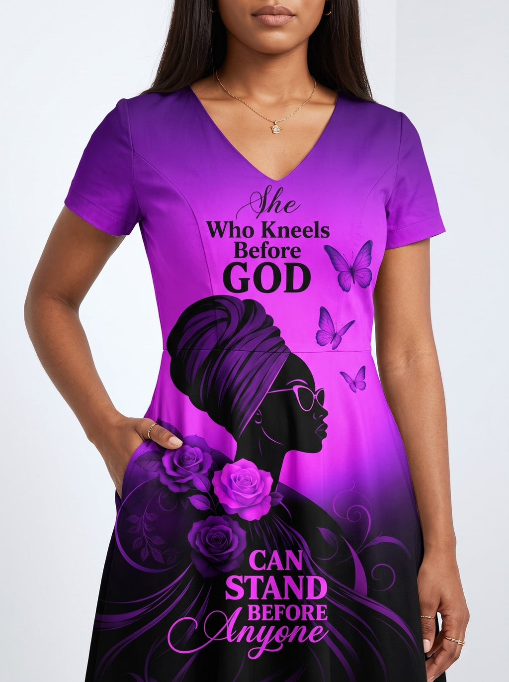 'Selah' Purple Short Sleeve Maxi Dress
