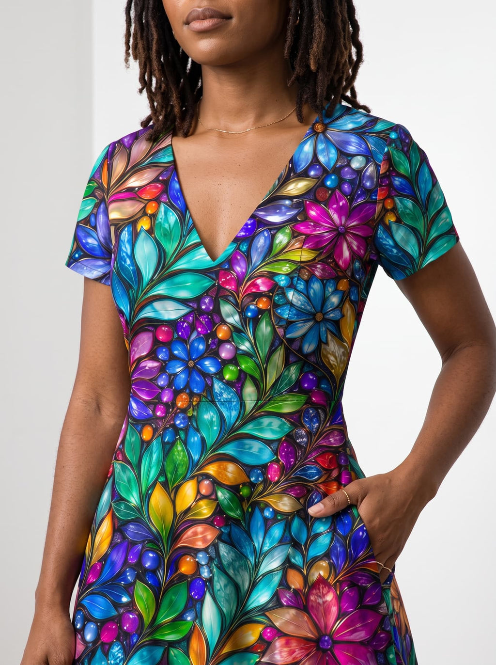 'Upinde' Short Sleeve Maxi Dress
