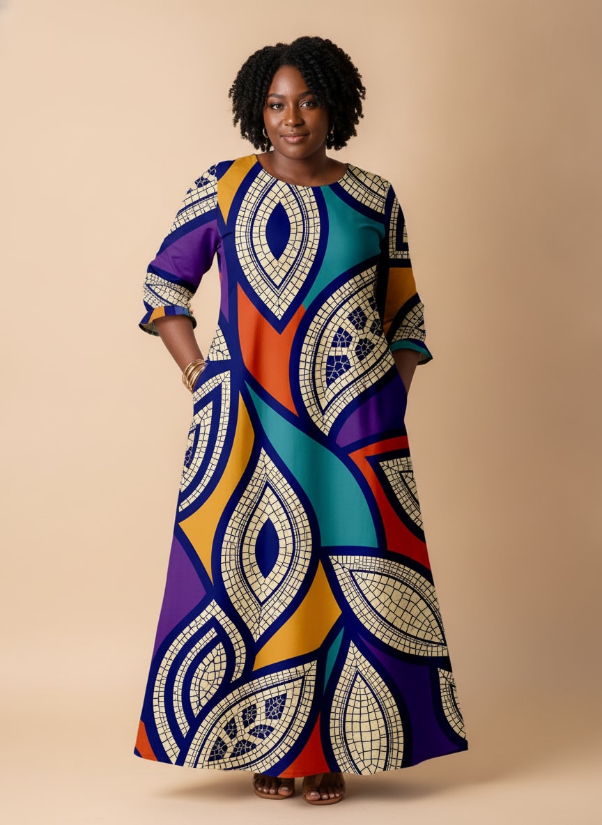'Johari' Long Sleeve Maxi Dress