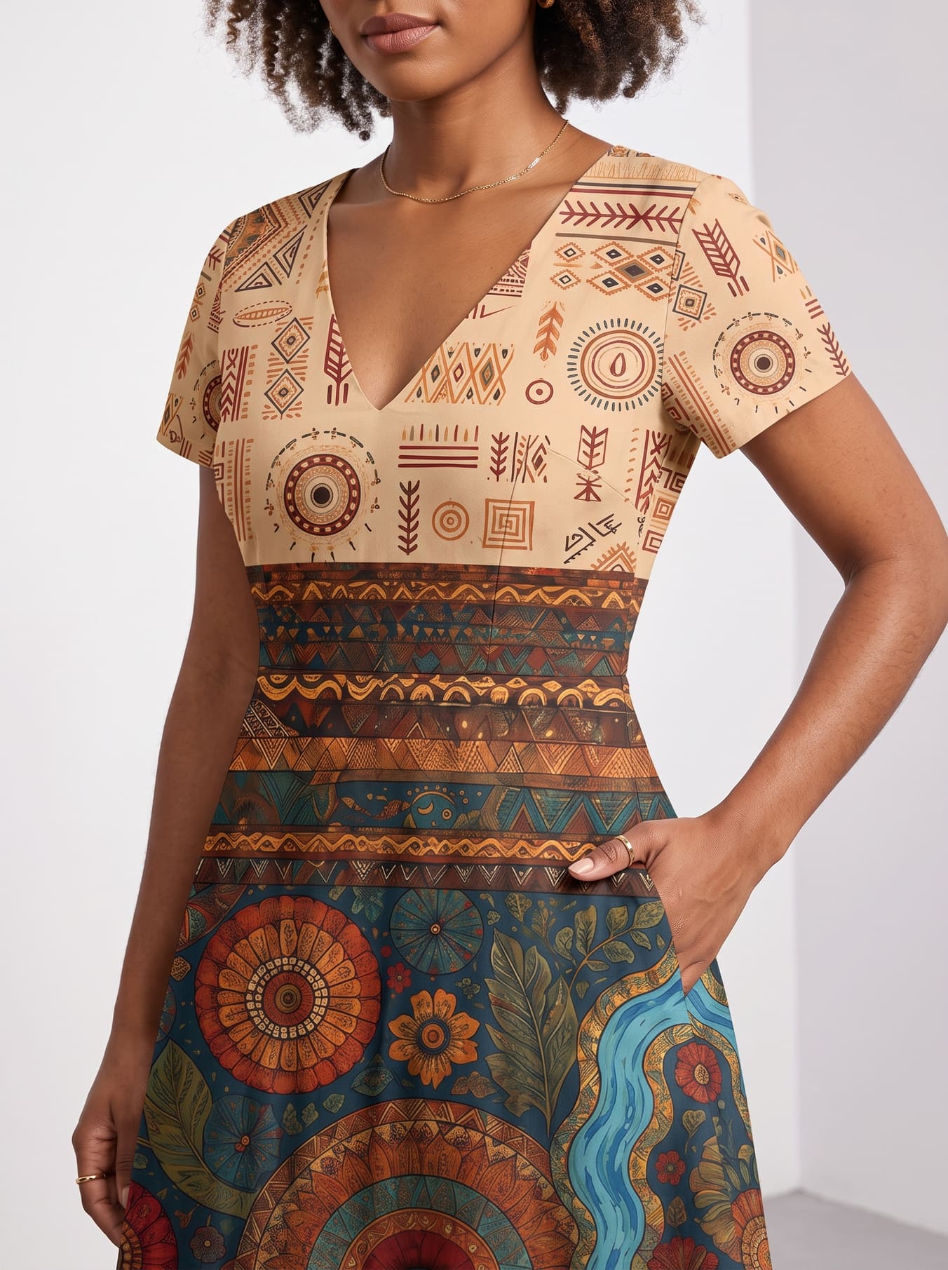 'Mto' Short Sleeve Maxi Dress