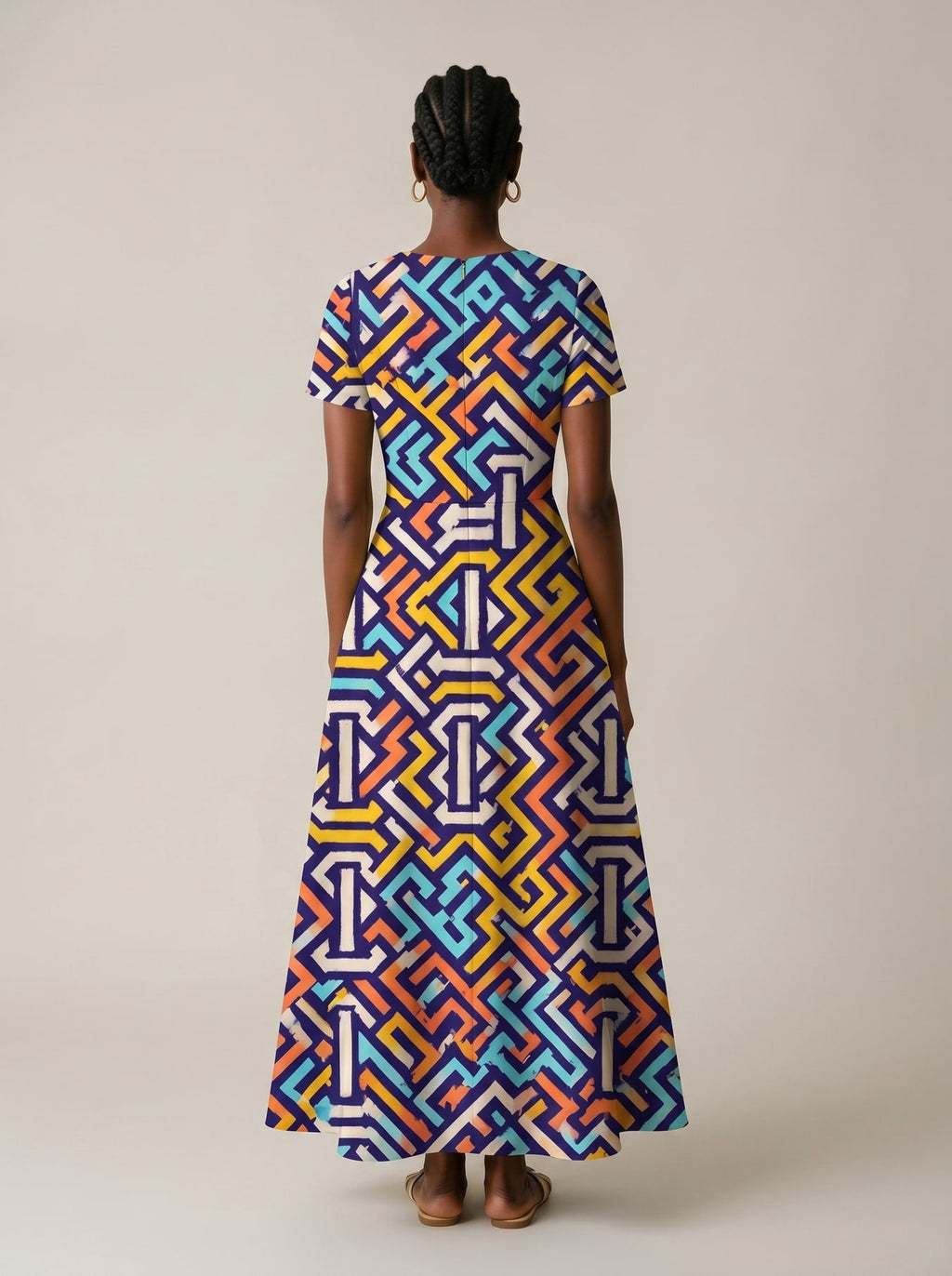 'Njia' Short Sleeve Maxi Dress