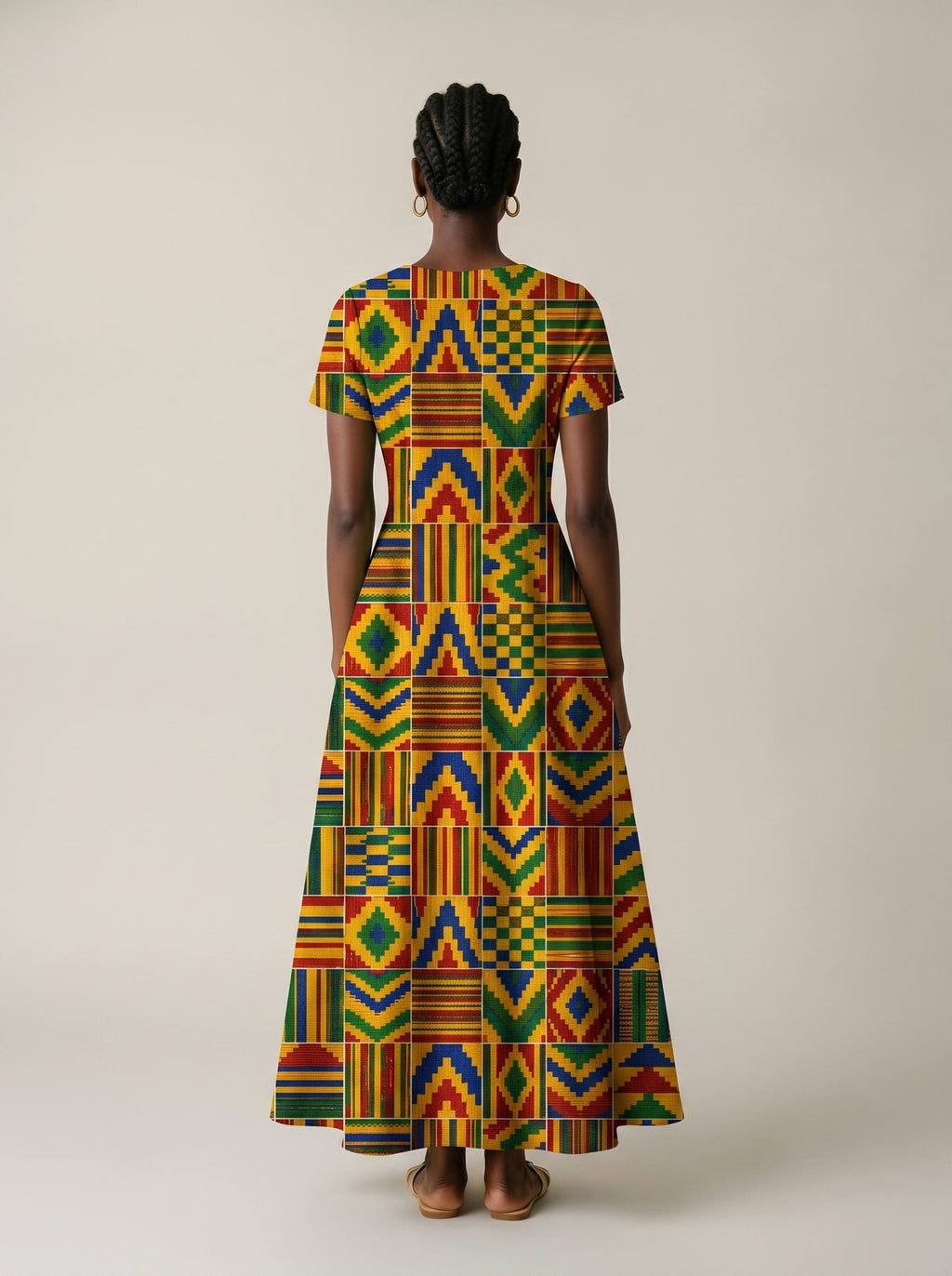 'Kumasi' Short Sleeve Maxi Dress