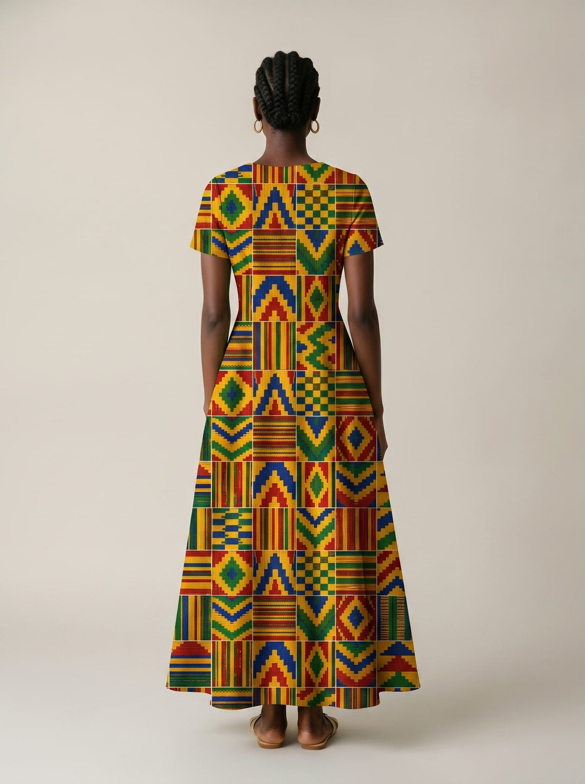 'Kumasi' Short Sleeve Maxi Dress
