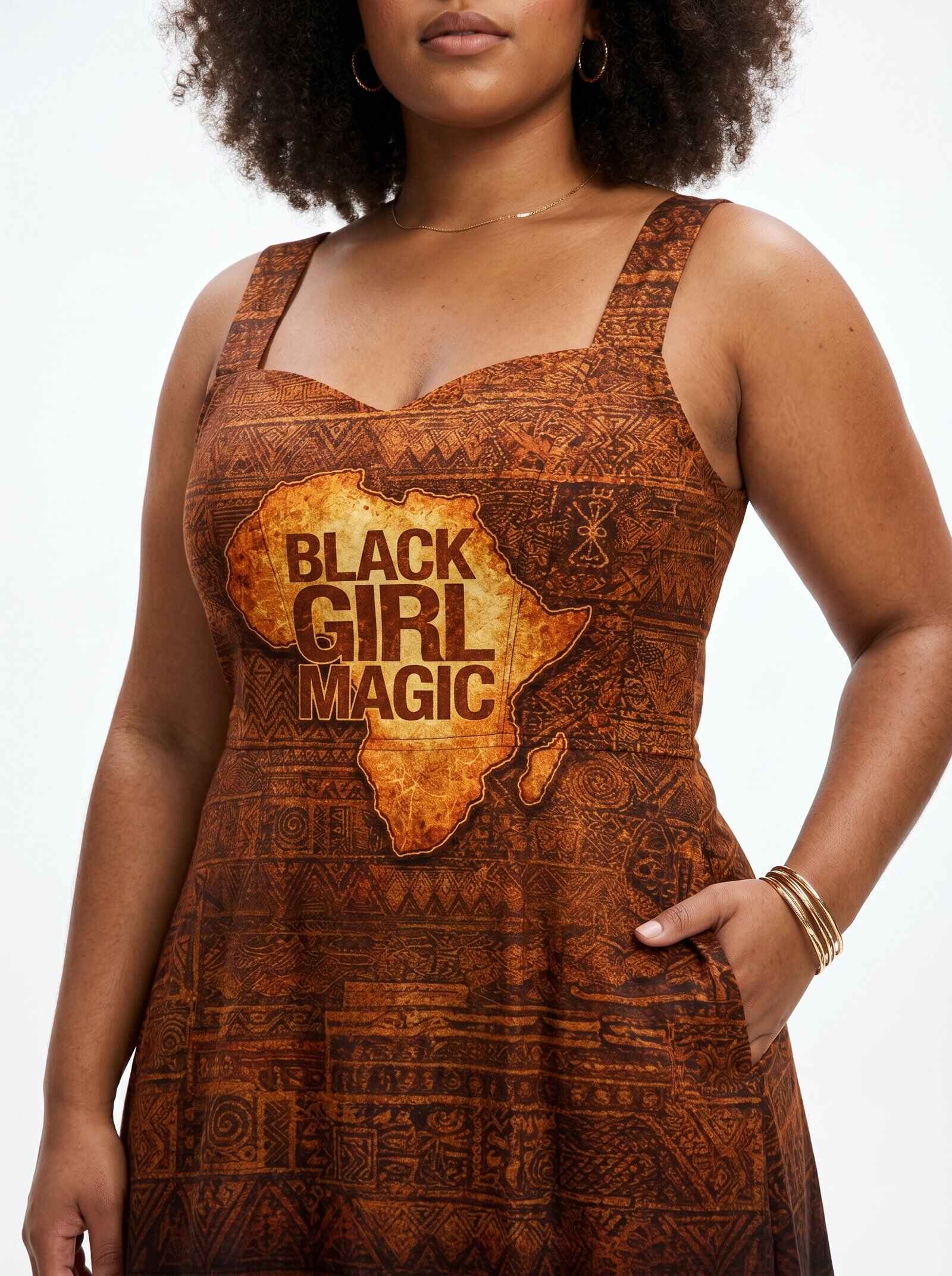 Black Girl Magic Cotton Corset Dress