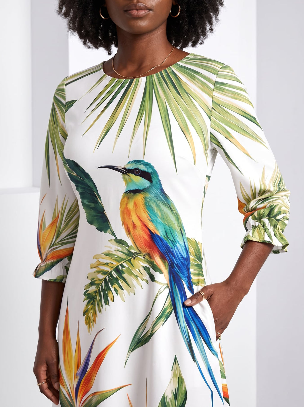 'Ndege' Long Sleeve Maxi Dress