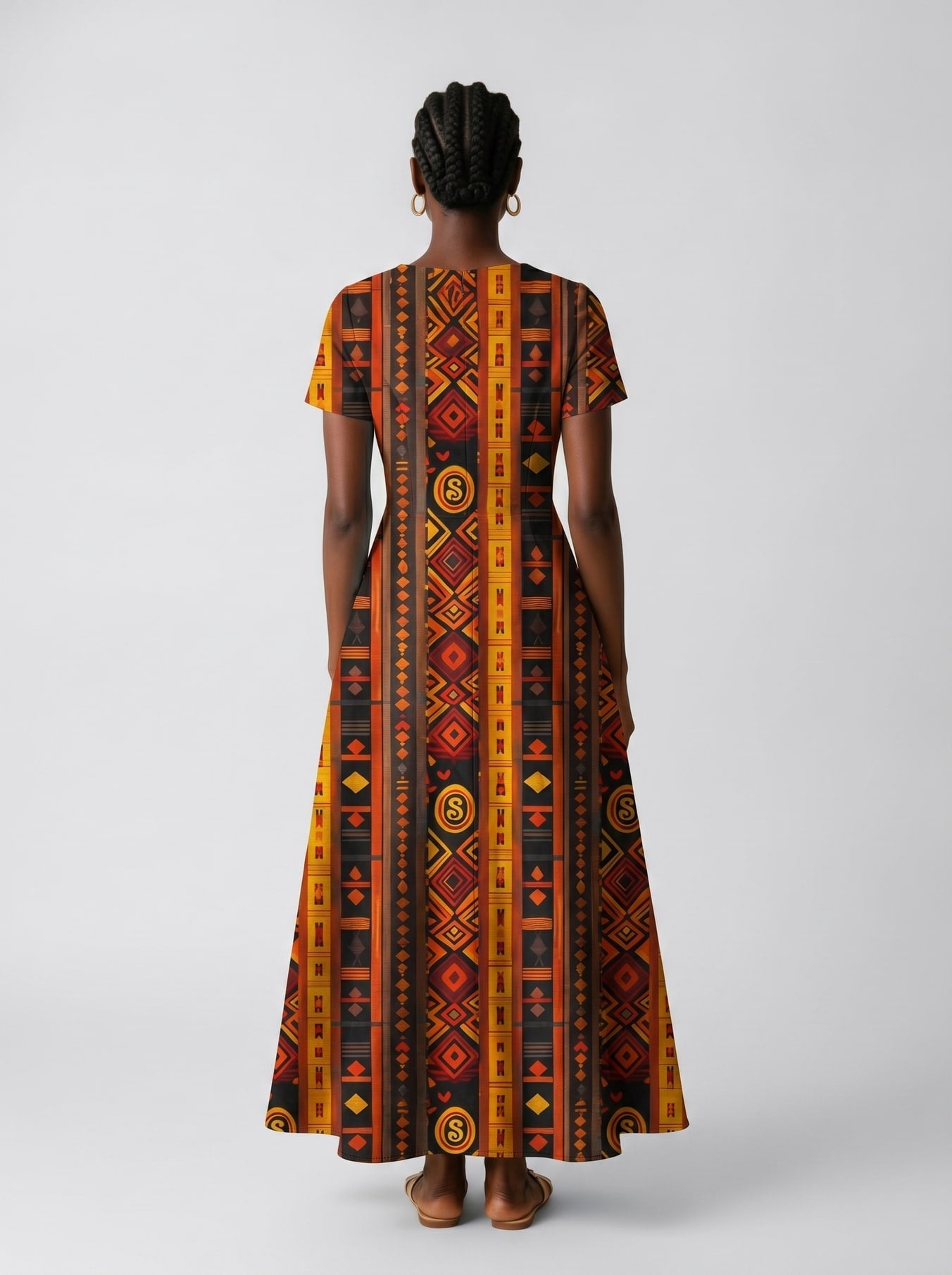 'Melanin Radiance' Short Sleeve Maxi Dress