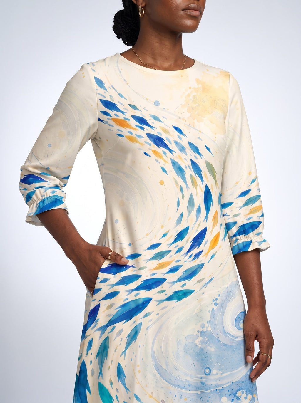 'Samaki' Long Sleeve Maxi Dress
