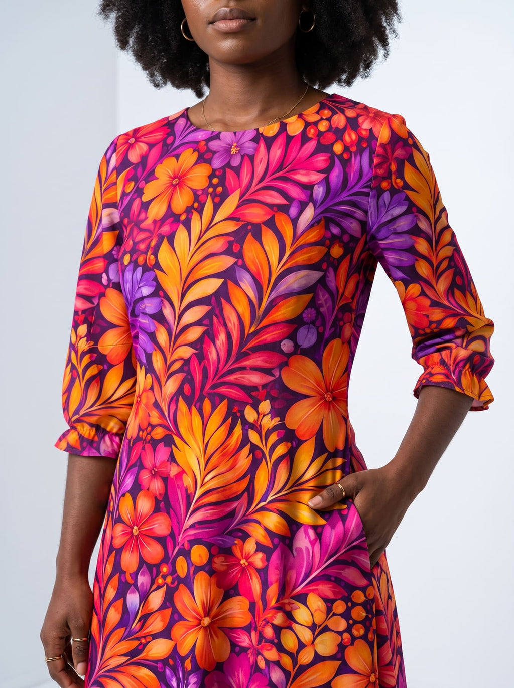 'Waridi' Long Sleeve Maxi Dress