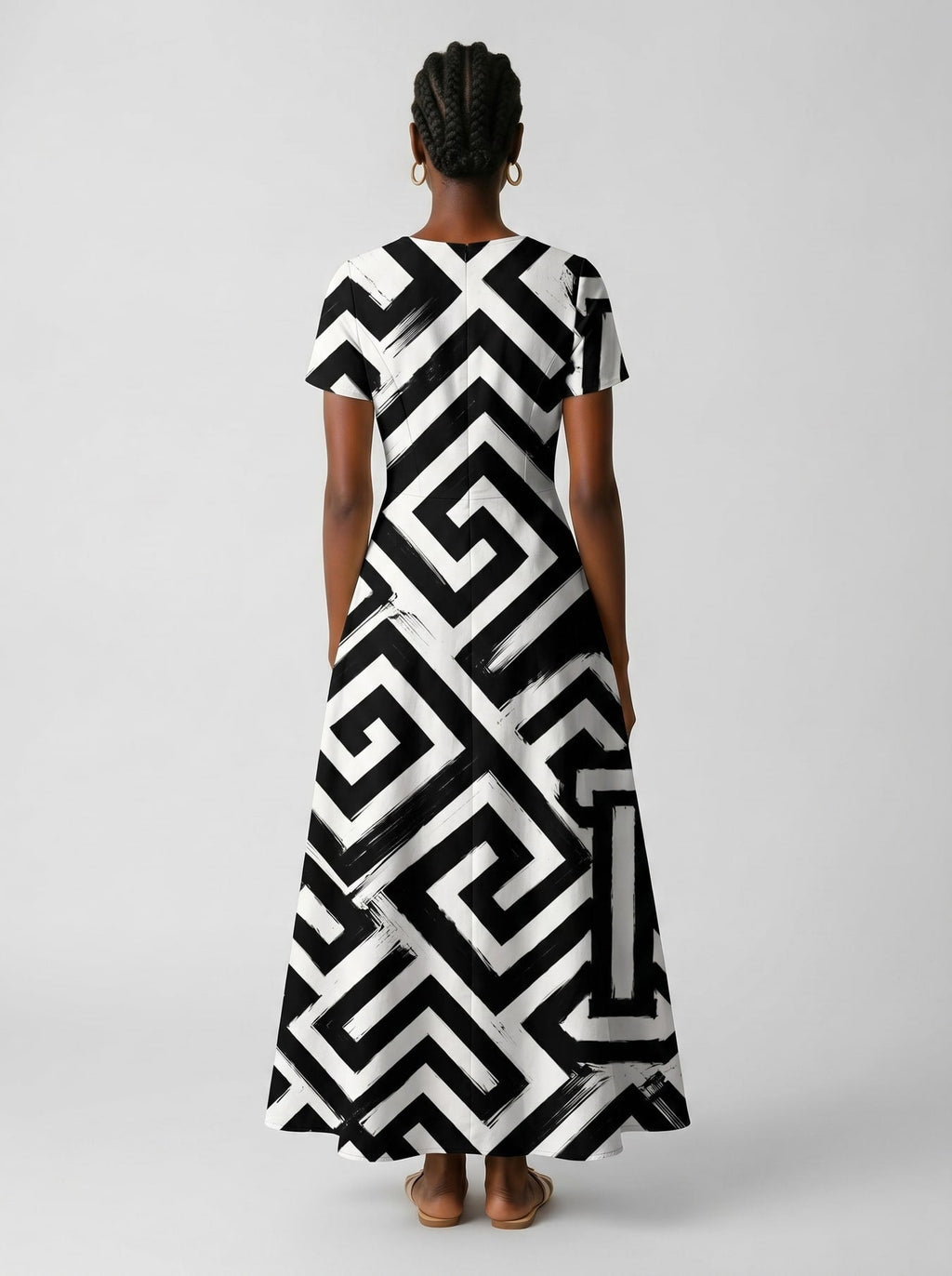 'Zamu' Short Sleeve Maxi Dress