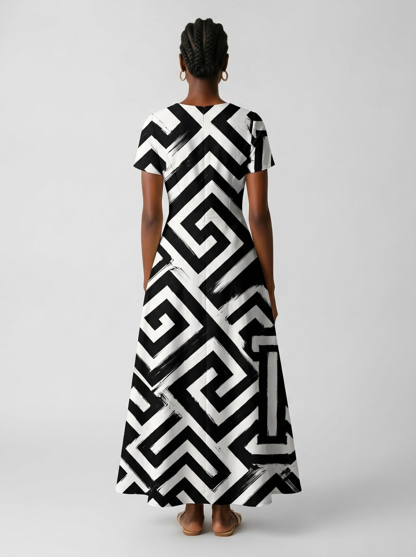 'Zamu' Short Sleeve Maxi Dress