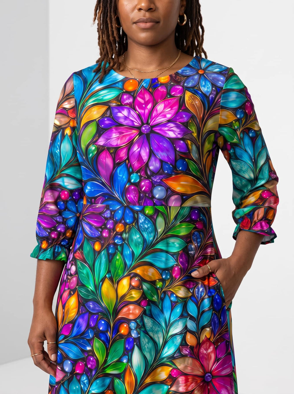 'Upinde' Long Sleeve Maxi Dress