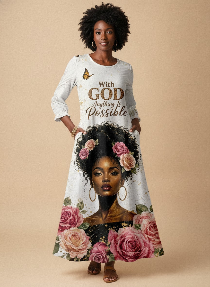 'Tumaini' Long Sleeve Maxi Dress