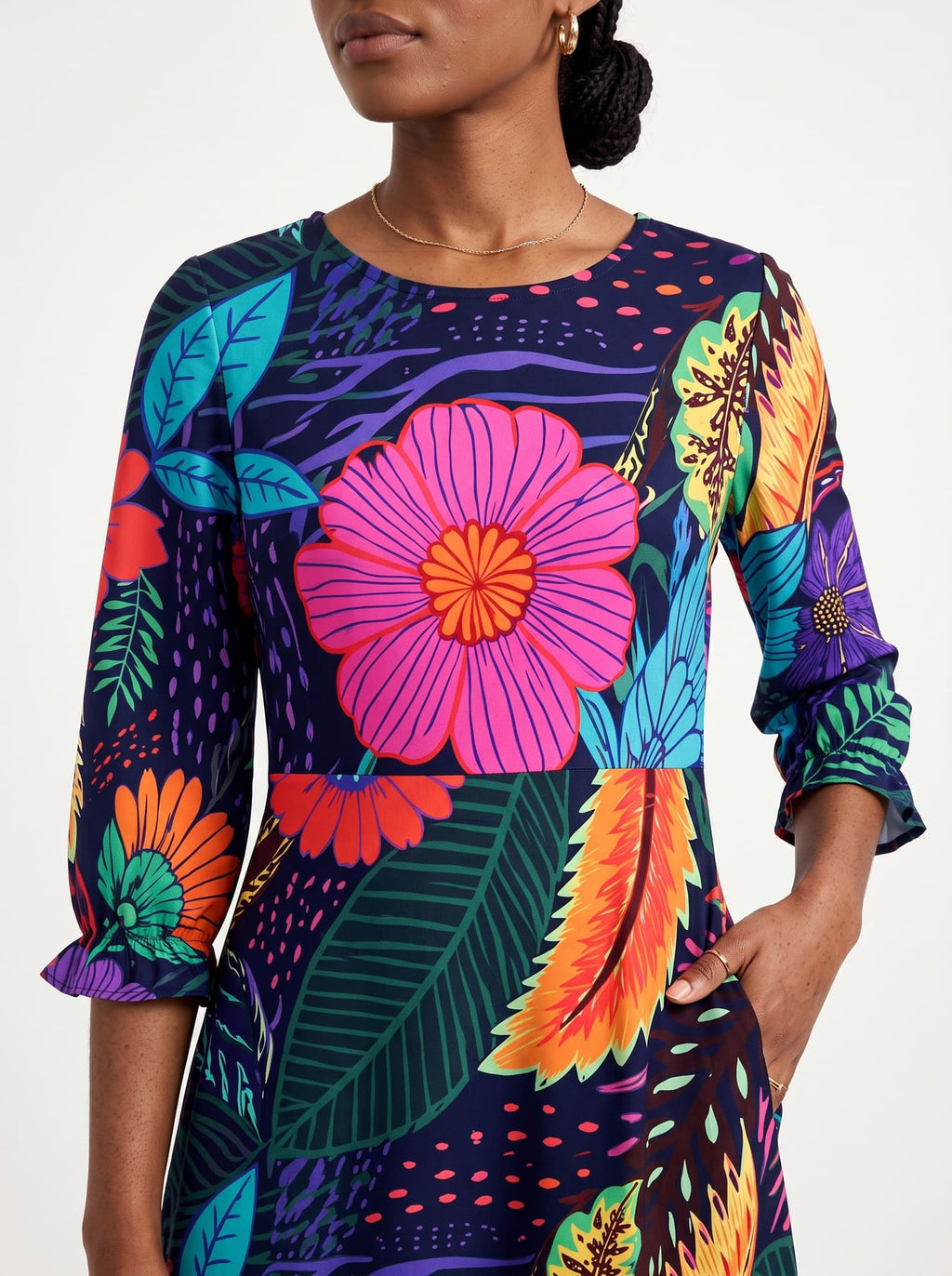 'Bustani' Long Sleeve Maxi Dress