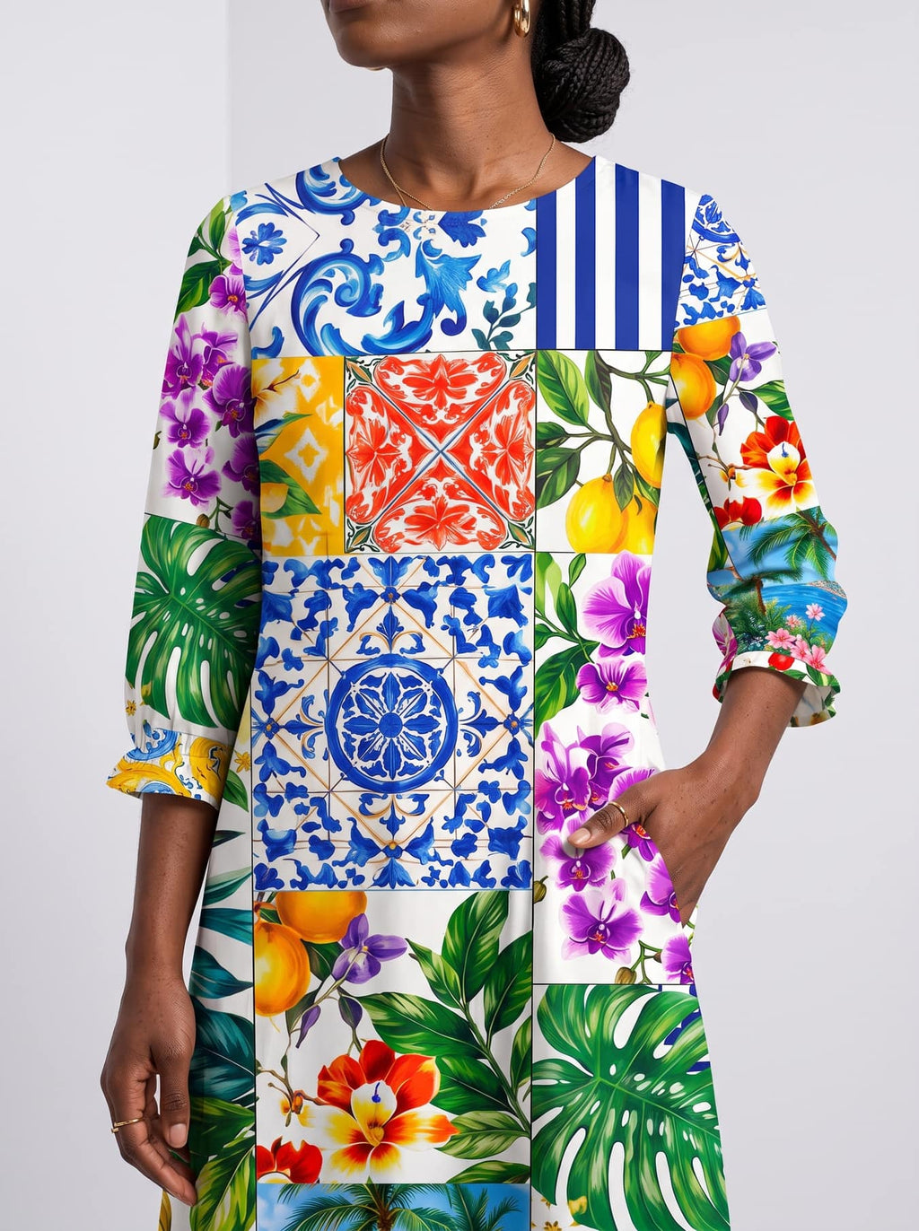 'Kisiwa' Long Sleeve Maxi Dress