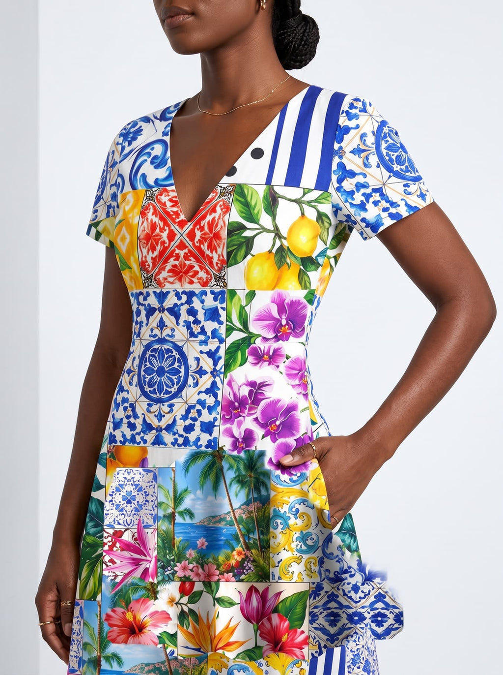 'Kisiwa' Short Sleeve Maxi Dress