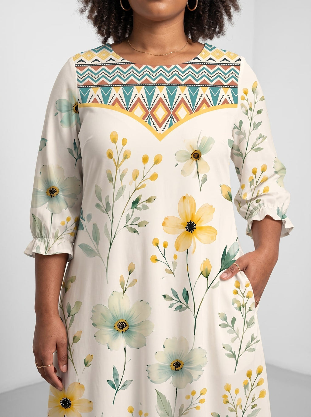 'Alizeti' Long Sleeve Maxi Dress