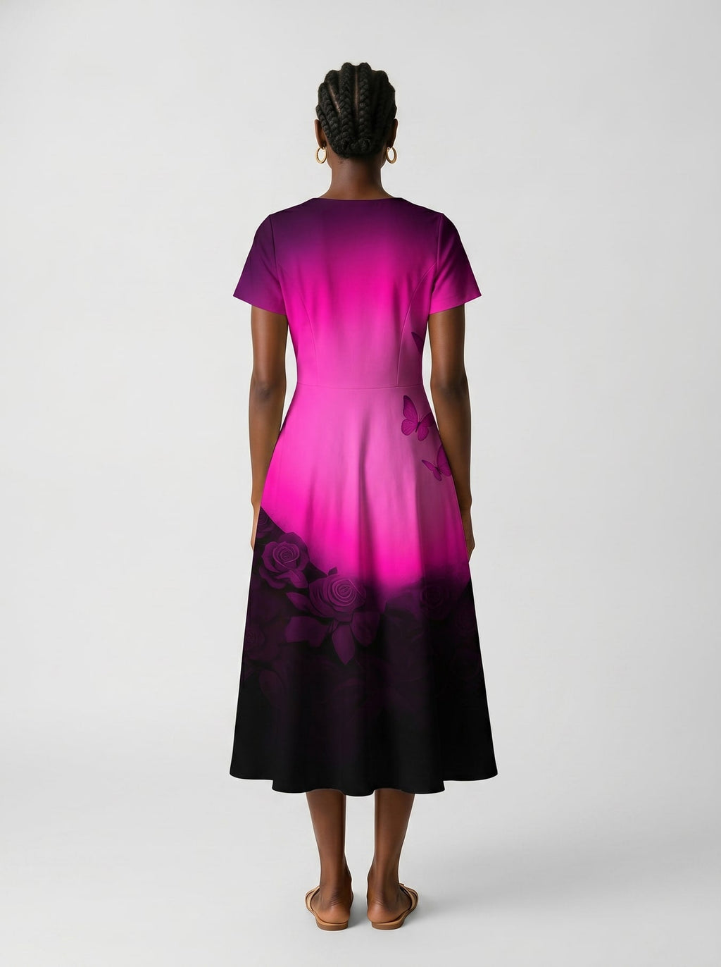 'Selah' Pink' Short Sleeve Maxi Dress