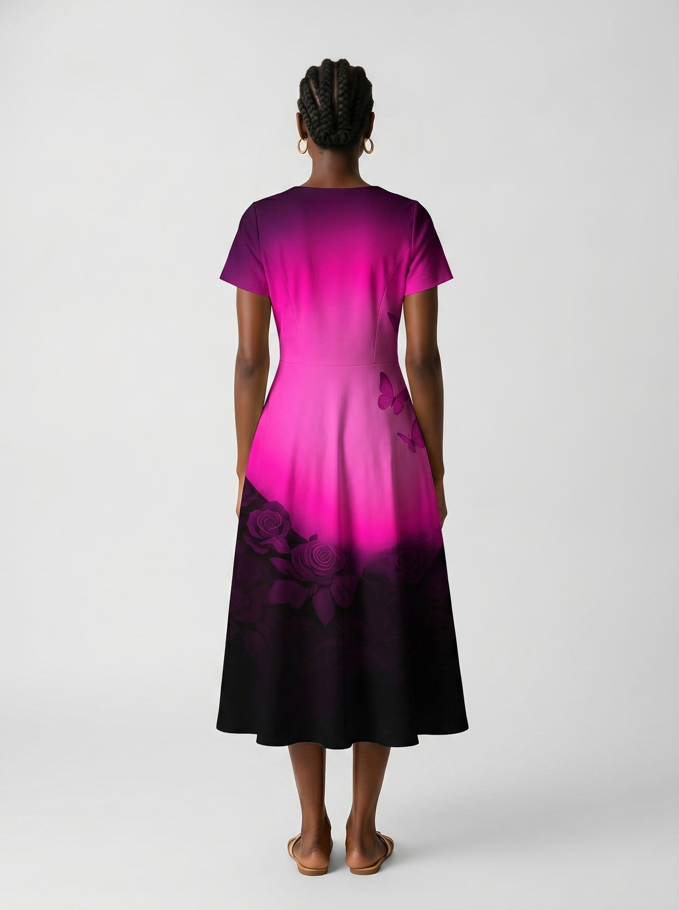'Selah' Pink' Short Sleeve Maxi Dress