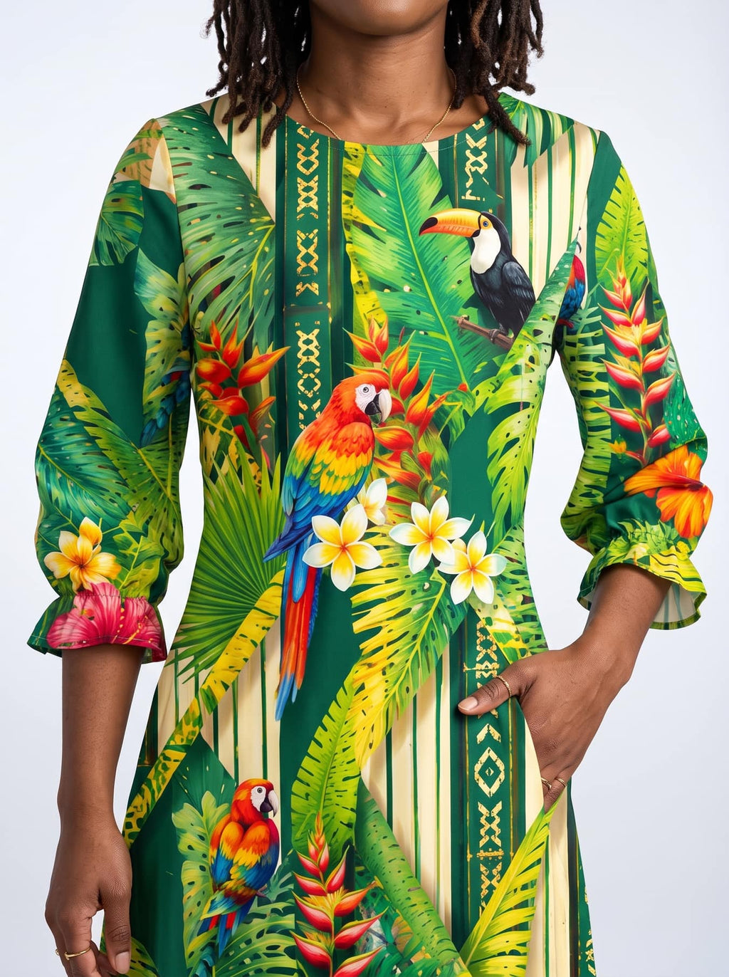 'Msitu' Long Sleeve Maxi Dress
