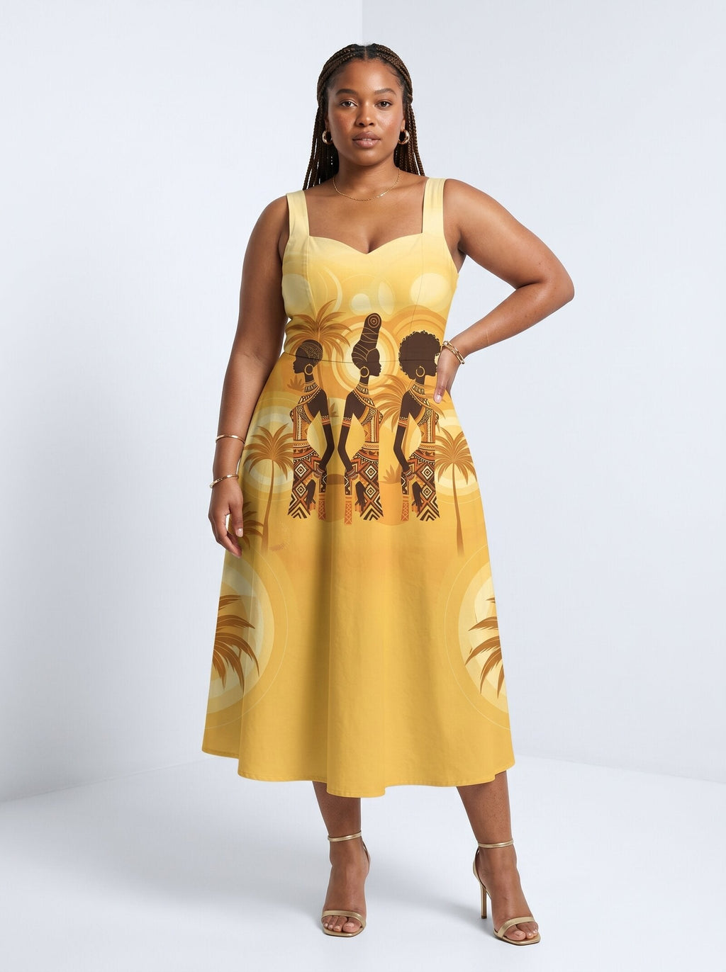 Ancestral Flame Cotton Corset Dress
